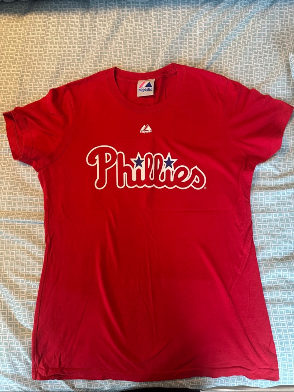 Chase Utley #26 Majestic Phillies Red Short Sleeve Team Tee